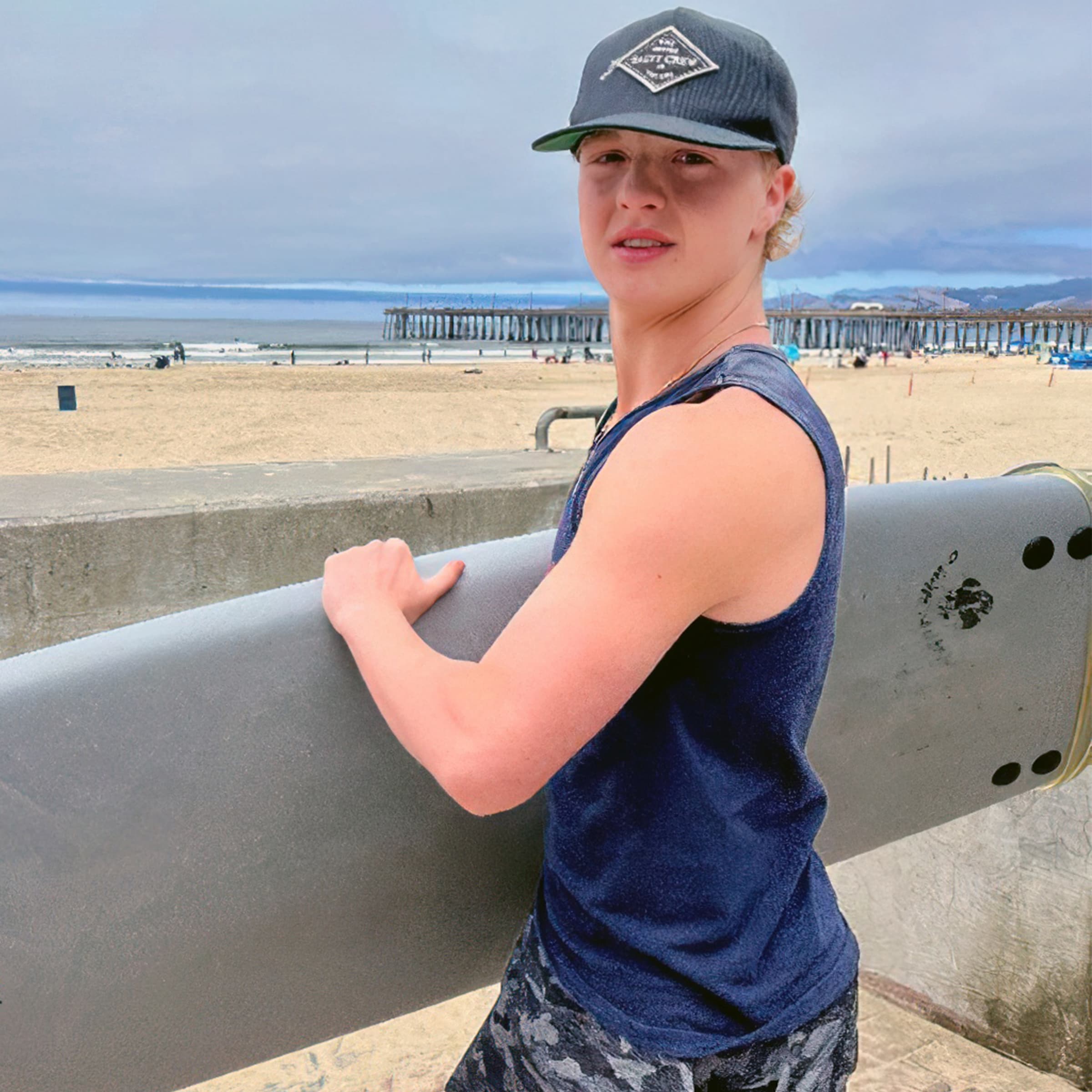 Caleb enjoyed surfing